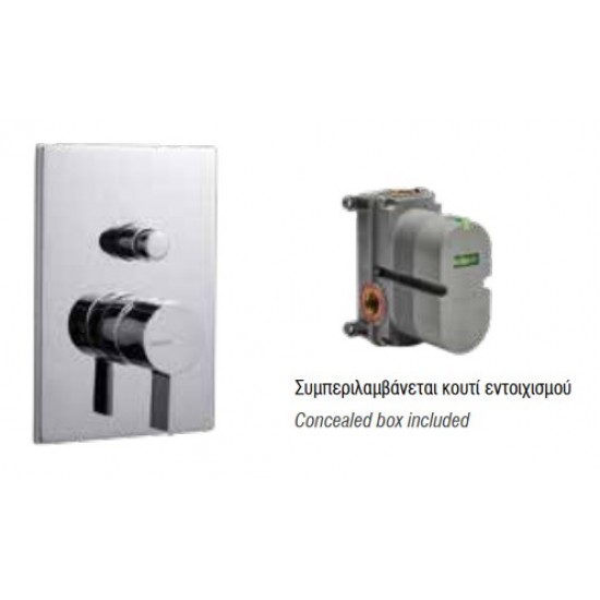 Πλήρες Σετ Ντουζιέρας Εντοιχισμού 2 Εξόδων Modea Eclipse 00-02017 Xρωμέ